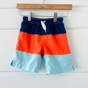 Lands’ End boys striped swim shorts - 4 slim